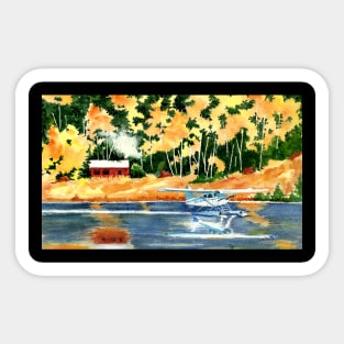 Pacific Northwest Float Plane Watercolor Painting Sticker